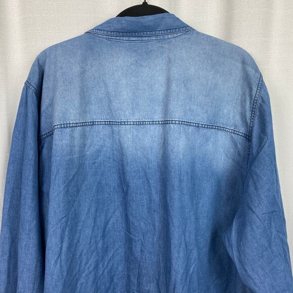 Torrid Blue Denim Long Sleeve Button Up Shirt Sz.4 - Picture 12 of 16